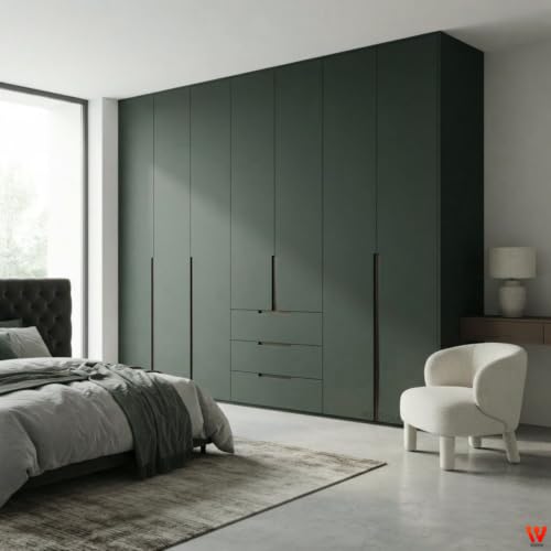 Image of WISDOM Olive Green Matte Self Adhesive Wallpaper for Furniture & Cabinets Peel and Stick Waterproof Easy to Clean & Durable For Kitchen Cabinets, Wardrobes, Tables, Drawers & Smooth Surfaces(20x48 In)