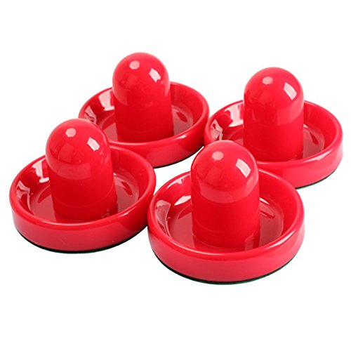GOSONO Red Air Hockey Pusher Classic Game Air Hockey 4Pcs Table Pucks and 4Pcs Felt Pusher Mallet Grip for Entertainment Table Game - Thumbnail 2