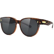 Meeloog Over Glasses Sunglasses for Women, Polarized, Stylish Large Cateye Round Shades, UV400 Protection, for Driving