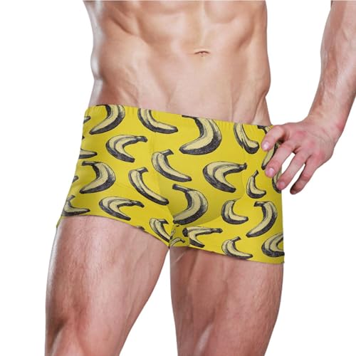 Banana Fruit Mens Swim Trunk Swimwear Bathing Suit Swim Brief Square Leg Board Short S B04039293