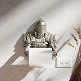 Medieval Knight Toilet Paper Holder Wall Mount, Creative Armor Warrior Bathroom Tissue Dispenser with No-Drill Installation