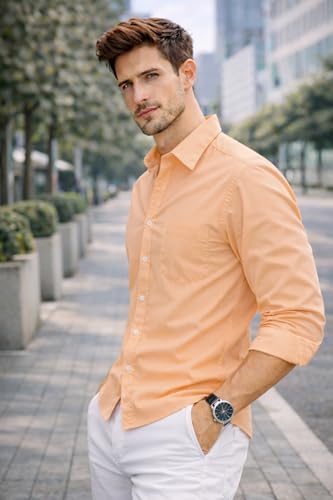 Image of Ben Martin Shirt for Men | Regular Casual Shirts for Mens' | Men's Casual Shirt's Slim Fit | Full Sleeve Cotton Shirts for Men's | Solid Shirt's for Mens Stylish | Formal & Casual Office Wear Shirts
