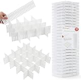 Flytianmy 40 Pcs Séparateurs de Tiroir, Organisateur de Tiroir Réglables pour sous-Vêtements, Chaussettes, Maquillage, Fournitures de Bureau, Blanc