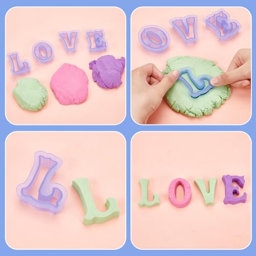 BENECREAT Alphabet Cookie Cutters 2.5 Inch/65mm Small Plastic Fondant Cutters Resin Blue Letter Shape Cookie Cutters for DIY Biscuit Baking Cake Tool Fondant s 26-Piece - Image 4