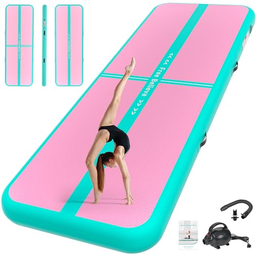 FINCOME Inflatable Gymnastics Mat Air Tumble Track Mats 10/13/16/20ft Training Mats for Home Use Air...