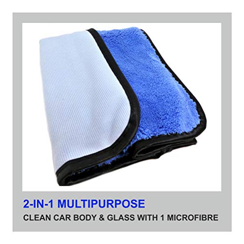 Bergmann Gladiator 2-in-1 Metal & Glass Cleaning Microfibre for Car, Bike and Home, Double Ply, High Density, Super-Absorbent Microfibre