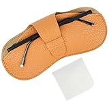 BUTBU Custodia Occhiali Morbida, Pelle Portatile da Viaggio Occhiali da Custodia Astuccio, Astuccia Sacchetto per occhiali for Donna Uomo, per occhiali da sole, Toda occhiali- Marrone