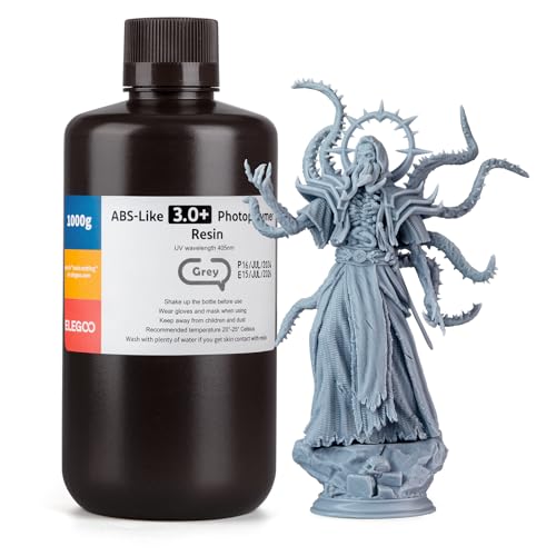 ELEGOO Résine ABS 3.0+, Gris 1000g, Résine Imprimante 3D Photopolymérisation Améliorée, Résistance à la Chaleur Supérieure, Durcissement Rapide, Haute Précision, Non Fragile 40 ELEGOO Résine ABS 3.0+, Gris 1000g, Résine Imprimante 3D Photopolymérisation Améliorée, Résistance à la Chaleur Supérieure, Durcissement Rapide, Haute Précision, Non Fragile