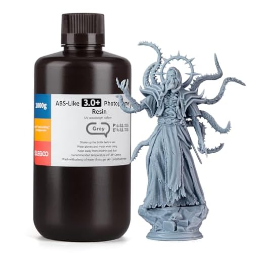 ELEGOO ABS-Like Resina 3.0+, Resina Fotopolimerica Aggiornata per Stampanti 3D, Maggiore Resistenza al Calore, Polimerizzazione Rapida e Alta Precisione, Non Fragile, Grigio 1000g