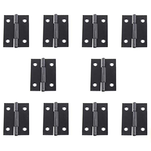 rzdeal negro Metal Butt Bisagras 38 x 30 mm Hogar Muebles Hardware puerta bisagra (Pack de 10)