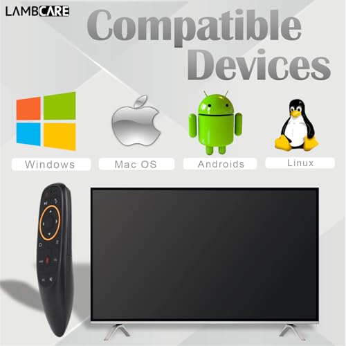 Image of Lambcare Remote Control G10s,Android TV Remote 6 Axis Gyroscope Air Fly Mouse with IR Learning Fly Air Remote Mouse for Android TV Box h96max, x96, x88 and All Android TV Box.