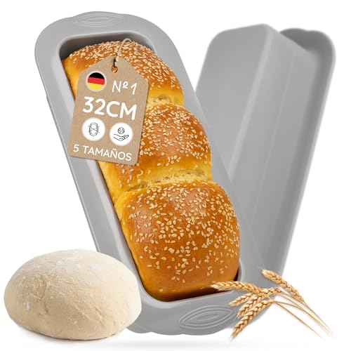 Backefix Molde de silicona para pan de 32 cm, forma grande, ideal como molde XXL para tartas de rey, 3200 ml, para pan y pasteles, grosor extra de pared contra abolladuras (antiadherente, flexible