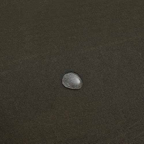 Tela de lona encerada 100% algodón, 12 onzas, color marrón, 148 cm de ancho x 91,44 cm de largo (1,61 x 1 yarda) (verde militar)