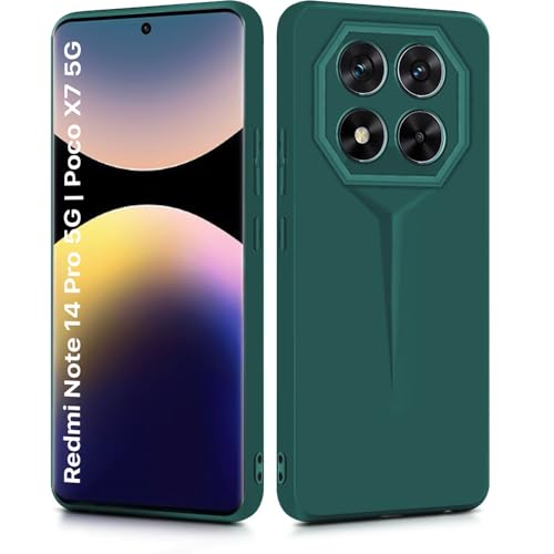 Image of WOW IMAGINE Slim Back Cover for Redmi Note 14 Pro 5G | Poco X7 5G | Blade Series Ultra Thin Case with Lightweight Design | Camera Protection | Soft Matte Silicone Flexible Mobile Case - Green