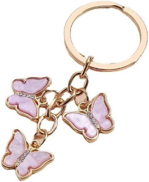 Cute Butterfly Charms for Women Crystal Bling Diamond keychain Purse Wallet Backpack Handbag Accessory image 4