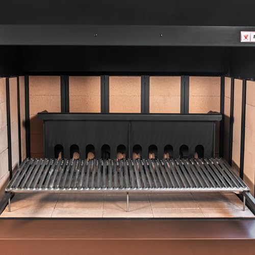 Stufe A Pellet Italia - "Etna" Barbecue A Legna Da Esterno In Acciaio Verniciato, Colore Nero Opaco E Interno In Pietra Refrattaria, Design E Qualità Made In Italy, Ripiani Porta Oggetti - 5