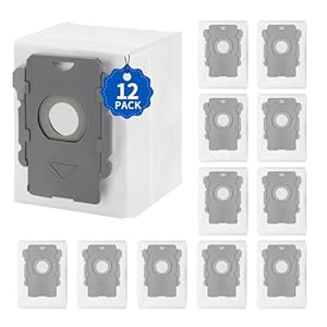 12 teiliger i7 Staubsaugerbeutel, Ersatzstaubbeutel für iRobot Roomba i7 i7+ i7 Plus, i8, i8+, i3, i3+, i4, i4+, i6, i6+, j7, j7+, s9, s9+ für roomba i7 ersatzteile, für Clean Base Absaugstation