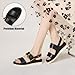 Women's Leather Platform Wedge Backless Two Band Sandals With Adjustable Metal Buckle Fashion Round Open Toe Slingback Thick Sole Soft Slip-On Back Strap Sandals For Vacation Dating Party (apricot,10)
