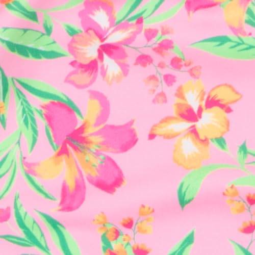 Image of Tommy Bahama Girls 2-Piece Swimsuit Set, Racerback Top and Bikini Bottoms, Quick-Drying Tropical Print Swimwear for Kids