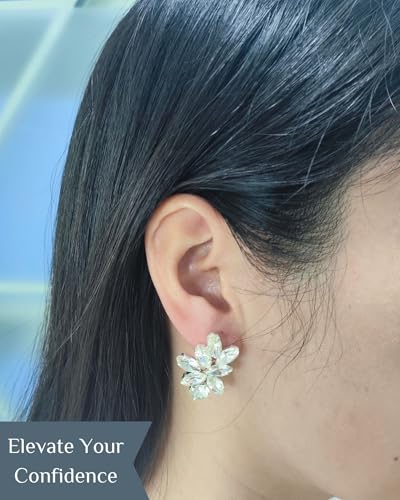 PEARLY JUN Ear Climbers Earrings for Women, 3PC Rhinestone Zircon Gold Plated Full Ear Cuff Crystal Earrings Wraps Pierced Hole Dangle Dainty Trendy Costume Accessories3