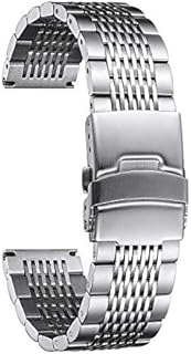 BINLUN Edelstahl Uhrenarmband 18mm 20mm 22mm 24mm Mesh Metall Uhrenarmband für Damen Herren Ersatz Armband Metallarmband Klassisch Poliert Milanese Edelstahlarmband in Schwarz Gold Silber Roségold