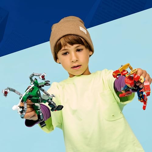 Image of LEGO ǀ Marvel Mech Battle: Spider-Man vs. Doc Ock - Super Hero Building Toy with 2 Mechs - 76338