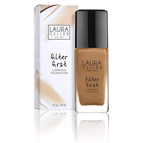 Laura Geller New York Filter First Luminous Liquid Makeup Foundation, Lightweight, Medium To Full Coverage, Non-Settling Formula, Cognac, 1 Fl Oz #TOP1