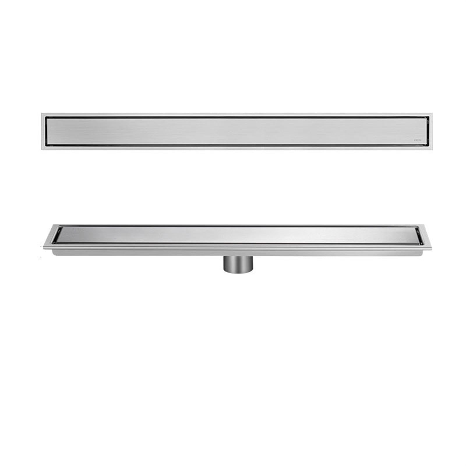304Steel liniowy odpływ prysznicowy 2 w 1 z kratką RT Design do kuchni, łazienek i toalet (szczotkowany h środkowy odpływ)