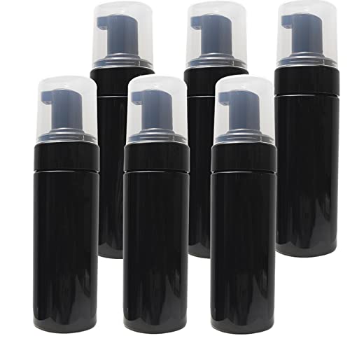 150ml Empty Foam Pump Bottle, 5oz Foaming Dispenser Soap Plastic Container for Facial Cleanser Shampoo Hand Soap (Black)