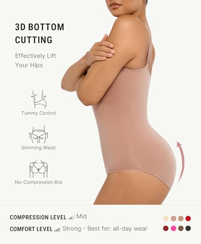 Image of FeelinGirl Shapewear Bodysuit Tummy Control Body Shaper for Women