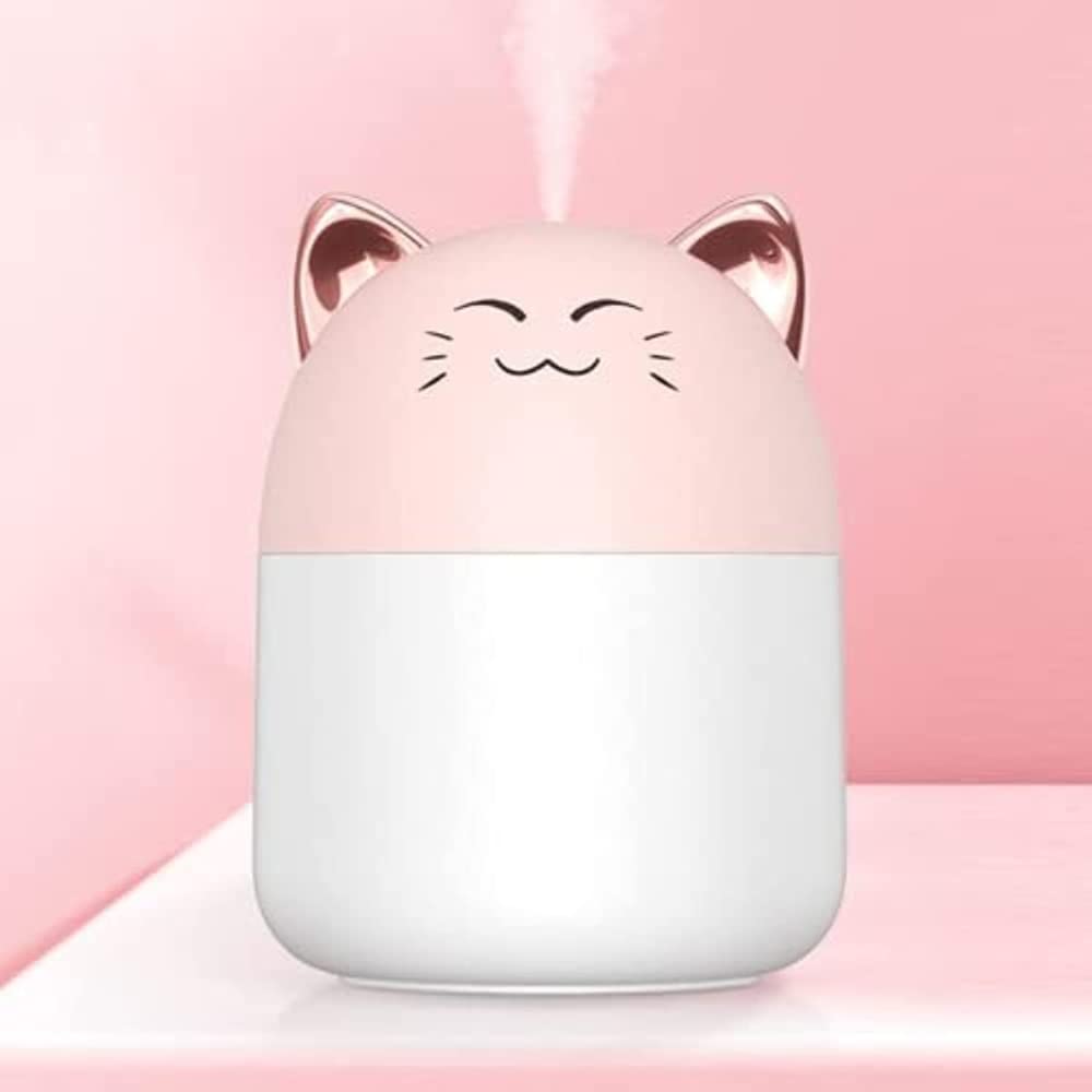 Humidifier Office Small Household Desktop Atomizer Car Mounted Naughty Tiger Mini Humidifier (Pink Cat)