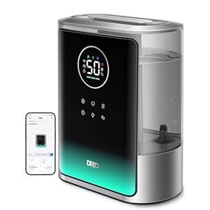 Dreo 8L Smart Humidifiers for Bedroom 600ft², 80H Runtime Warm&Cool Supersized Mist Humidifier for Large Room Indoor, Quiet Whole House humidifier for Baby, Plants, with Alexa/Google, Silver, HM717S