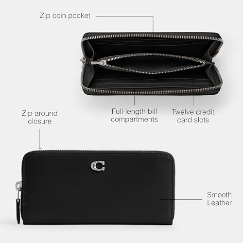 Coach Women's Slim Accordion Zip Accessory-Travel Wallet, LH/Black3