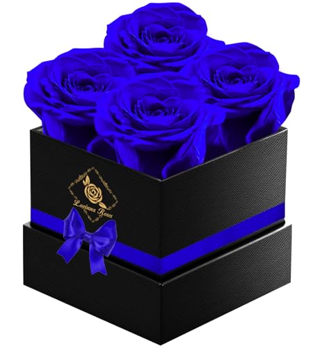 Gifts for Mom Birthday Gifts for Women Preserved Rose Forever Flower Eternal Fresh Flowers for Delivery Anniversary Mothers Day Real Blue Roses for Grandma Her Wife from Daughter Valentines Day