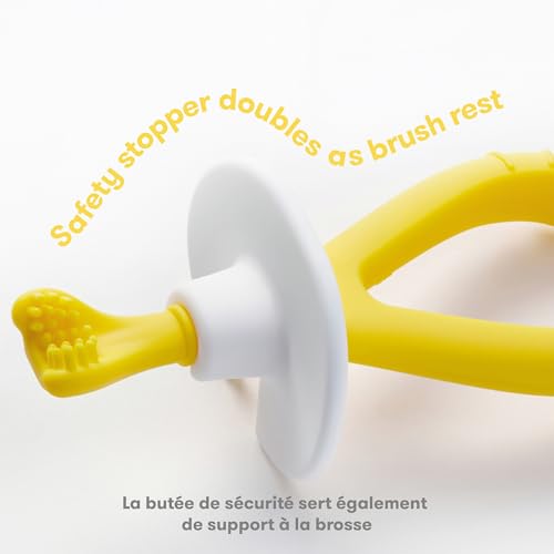 Image of Frida Baby Training Toothbrush for Babies with Soft Silicone Bristles, Yellow 1 Count(Pack of 12)