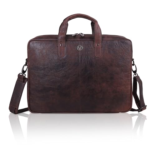 Image of WildHorn Leather Laptop Messenger Bag for Laptop /MacBook up to 15 inch| Padded Laptop Compartment |Office Bag I 365 Days Warranty