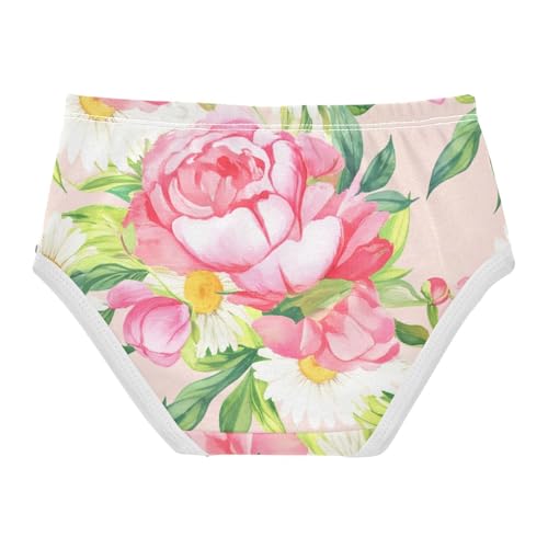 Floral Pink Peonies Daisies Toddler Girls Underwear 2t Cotton Panties for Girl Print Kids Briefs Undies2