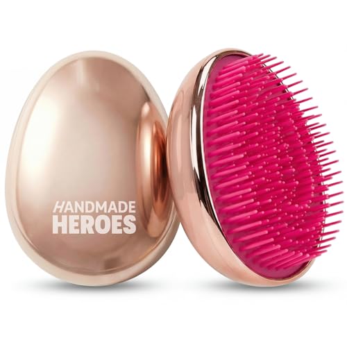 Drop Dead Gorgeous Rose Gold Hair Brush | For Wet & Dry Hair | All Hair Types | Detangler Palm Brush | Self-Care Travel Essential