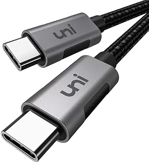uni USB C to USB C Cable 2M/6.6ft [100W 20V/5A] Type-C PD Fast Charger Cable [Aluminum Shell/Nylon Braided] Compatible with iPad Pro 2021 MacBook Air Samsung S22 Xiaomi Huawei etc.