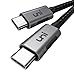 Produktbild uni USB-C Ladekabel 4.5m, USB C auf USB C Kabel 5A 100W, kompatibel für iPhone 15/15 Plus/15 Pro, MacBook Pro M2, iPad Pro M4, Surface Book, Galaxy, Google Pixel 3/3XL usw.