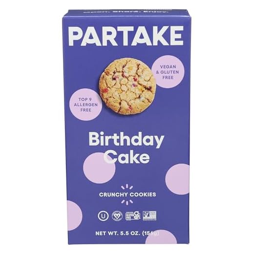 Partake Foods Gluten Free Birthday Cake Cookies, 5.5 OZ