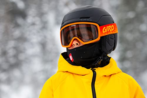 Image of Giro Stomp Kids Ski Goggles - Snowboard Goggles for Youth, Boys & Girls - Black Wordmark Strap with Amber Scarlet Lens