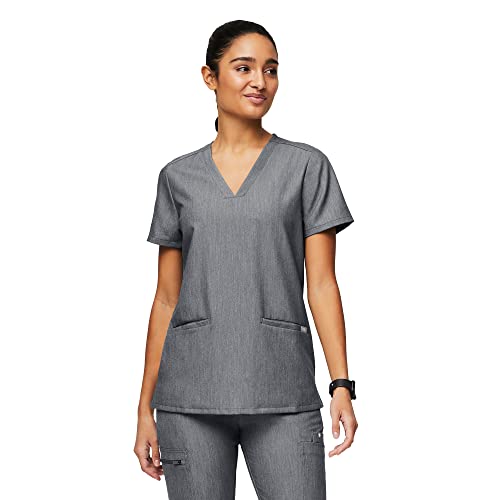 FIGS Casma Three-Pocket Scrub Top for Women – Graphite, M