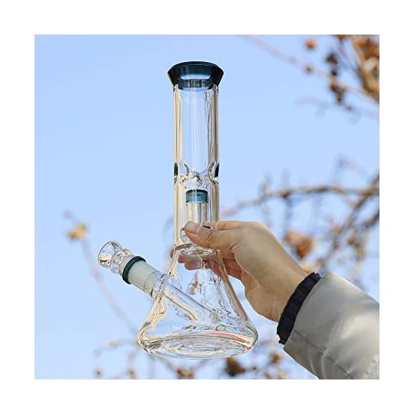 The7boX Glasbong mit Percolator 14,5 mm 28cm Eis Wasser Bong mit Chillum – Bild 5
