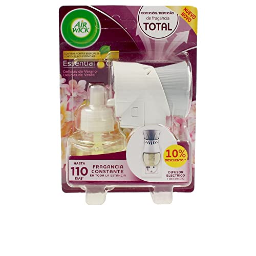 Air Wick Aparato y Recambio de ambientador eléctrico, Esencia para casa con Aroma a Delicias de Verano