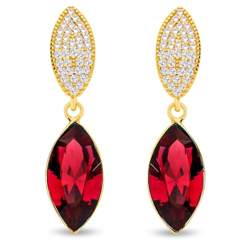 Boucles d'oreilles pendantes Thalia en argent plaqué or, le cadeau idéal
