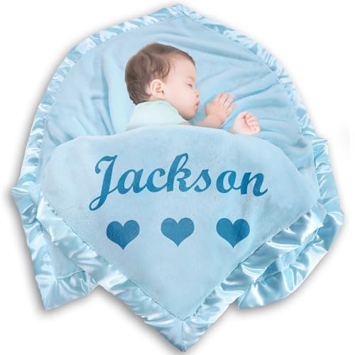 Yofair Personalized Baby Blanket for Girls Boys Custom Blanket with Name Customized Baby Gifts for Newborn