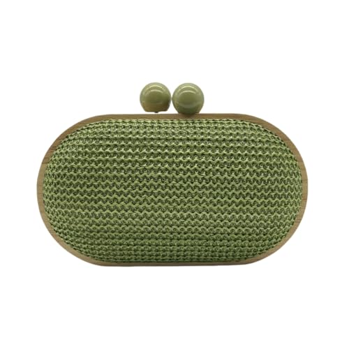 Image of UMREN Straw Clutch Handbags Women Beach Crossbody Hand-woven Summer Purse Wallet Top handle Evening Bag for Wedding Party