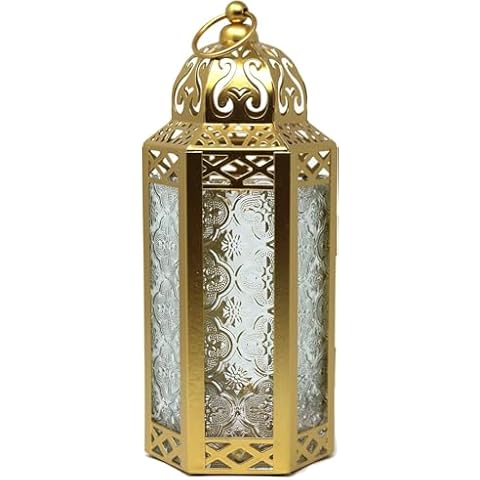 VELA LANTERNS Gold Moroccan Candle Lantern Cover