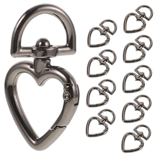 SEWACC 10pcs d Shaped Spring Clasps Keychain Lanyard Buckle Tone Carabiner Lock Charms Clasps